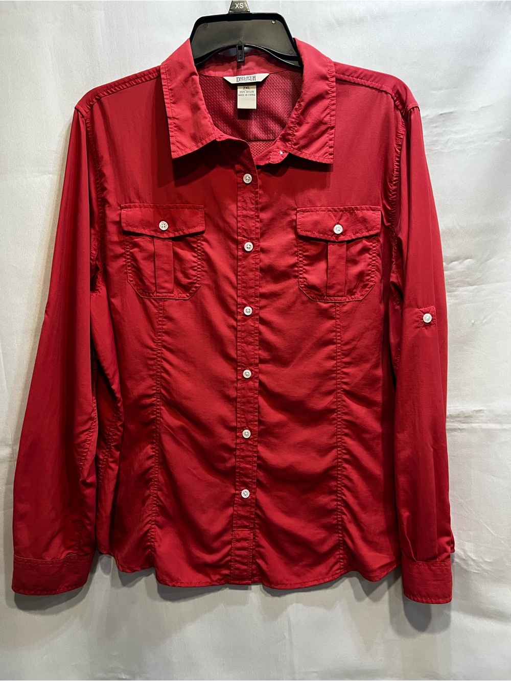 Duluth Trading Co Armachillo Cooling Long Sleeve Button Down Shirt Rose Size 2XL